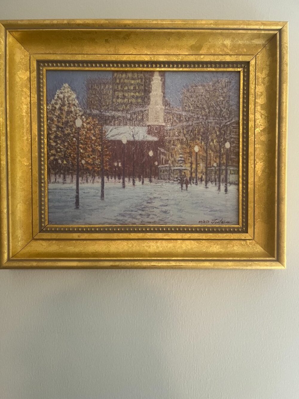 Joseph Fontaine Boston Common & Park Street Church Signed Lim Ed Canvas 40/250